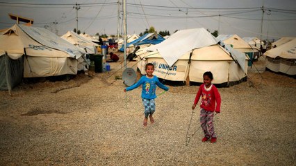 El día a día en un campamento a 20 kilómetros de Mosul