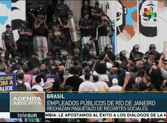 Policía de Río de Janeiro reprime protesta contra recortes sociales