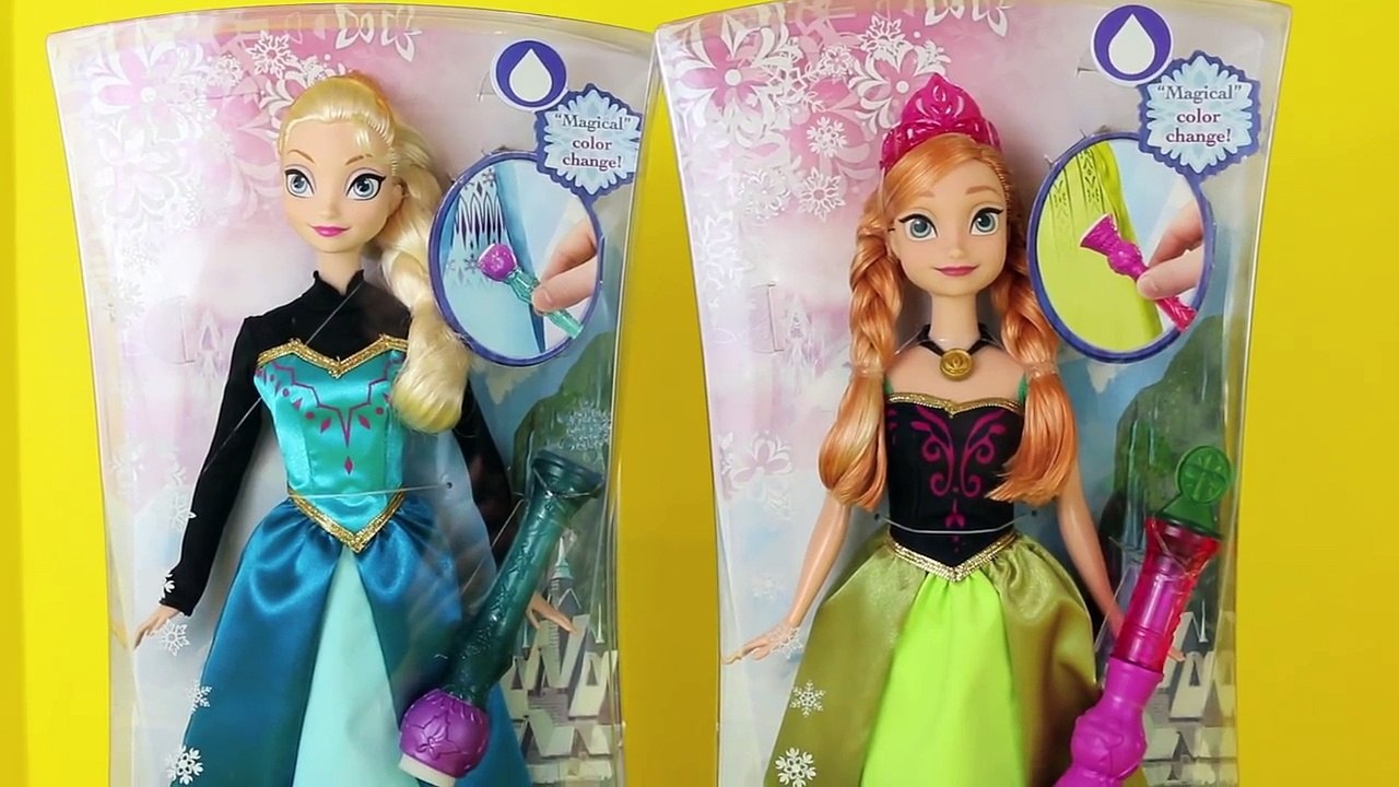 Frozen Elsa and Anna Barbie Dolls Color Change Dress Disney Frozen Color Changing Princess Gown