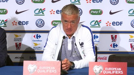 Qualifs CM 2018     France - Suède: conférence d'avant match de Didier Deschamps