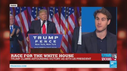 Donald Trump claims astounding victory as 45th US president.