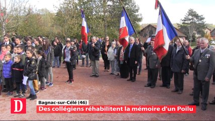 Bagnac-sur-Célé (46) : Des collégiens réhabilitent la mémoire d'un Poilu
