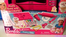 Play Doh Barbie Pastry Chef Make Bake Decorate Cakes Cupcakes Sweets Treats with Kitchen Baking Toy