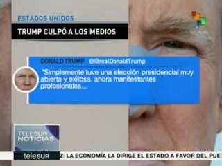 EEUU: Donald Trump responsabiliza a medios de protestas en su contra