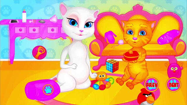 Кошка АНЖЕЛА РОЖАЕТ Котенка! Игры Для Девочек. Мультфильмы Для Детей Про Кота