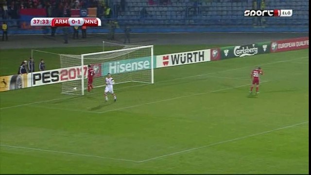 Stevan Jovetic Goal HD - Armenia 0-2 Montenegro - 11-1-2016