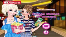 Elsa and Anna in Cinema - Frozen Sisters Fashion Makeup and Dress Up Makeover