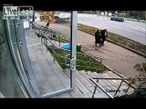 Speeding car takes out old man