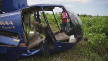 Helicóptero cae junto a terminal de autobuses en Nicaragua y deja 3 lesionados