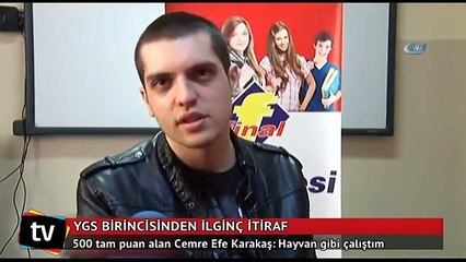 2016 YGS BİRİNCİSİNDEN İLGİNÇ İTİRAF "HAYVAN GİBİ ÇALIŞTIM"