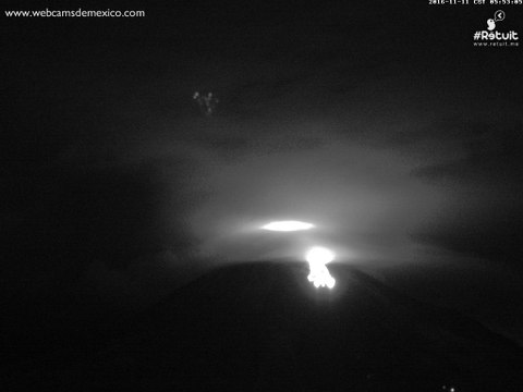 Colima Volcano Eruption Lights Up Night Sky