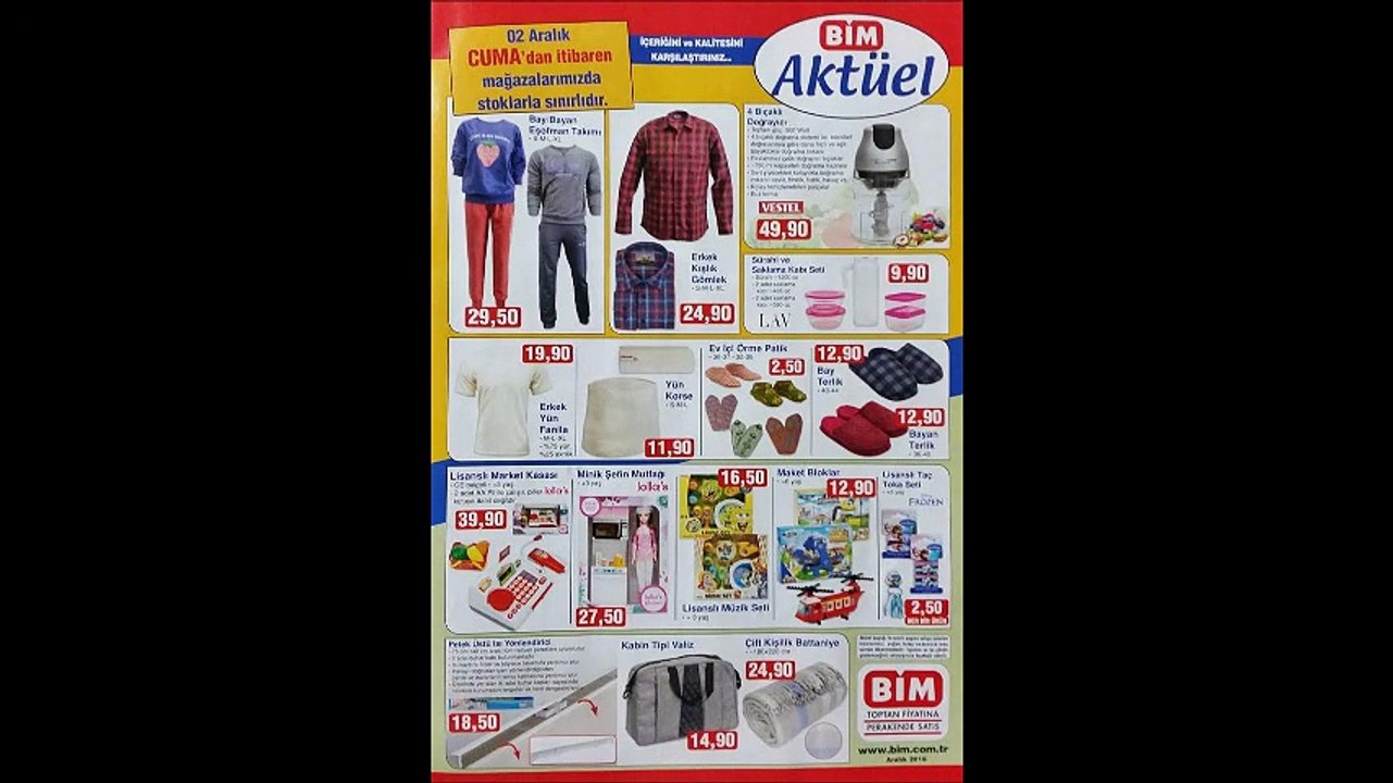 BİM 2 ARALIK 2016