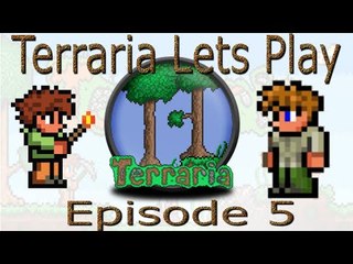 Terraria Lets Play #5: Eye of Cthulhu Battle!