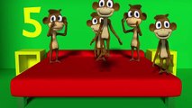 Five little monkeys jumping on the bed nursery rhyme for kids and toddlers