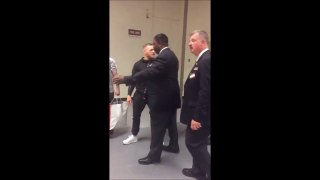 Conor Mcgregor and Tyron Woodley separated by security post weighin UFC 205