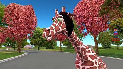 Finger Family Giraffe Cartoon Nursery Rhymes | Giraffe 3D Animation Songs for Children