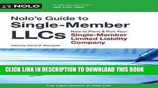 Best Seller Nolo s Guide to Single-Member LLCs: How to Form   Run Your Single-Member Limited