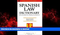 Read book  Spanish Law Dictionary: Diccionario de Terminos Juridicos /Spanish, English: English,