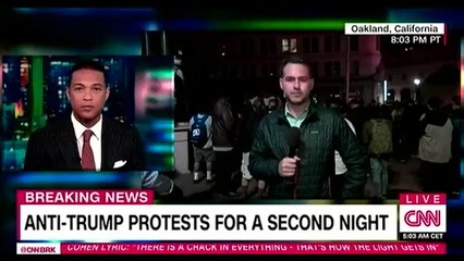 トランプ反対デモをCNNが中継.Interviewで不法移民と判り慌ててStudioに戻すw