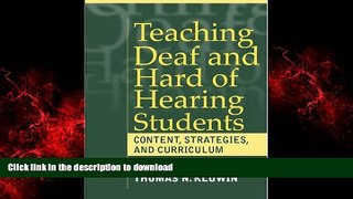 Buy book  Teaching Deaf and Hard of Hearing Students: Content, Strategies, and Curriculum online