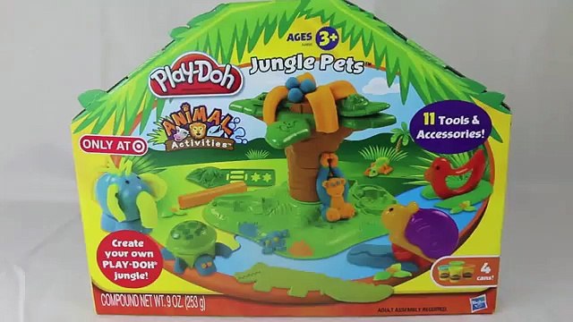 Play Doh Jungle Pets Animal Activities Play-Doh Elephant, Turtle, Monkey Animal Playdough Set