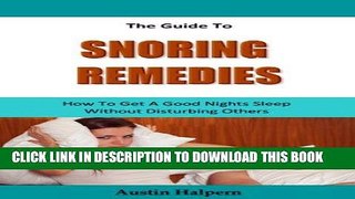Ebook Snoring Remedies Free Read