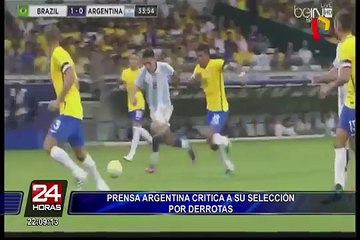 Prensa argentina critica a su selección tras derrota ante Brasil
