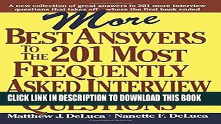 [PDF] More Best Answers to the 201 Most Frequently Asked Interview Questions Full Collection