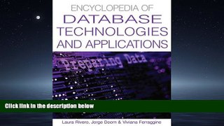 Read Encyclopedia Of Database Technologies And Applications FullBest Ebook