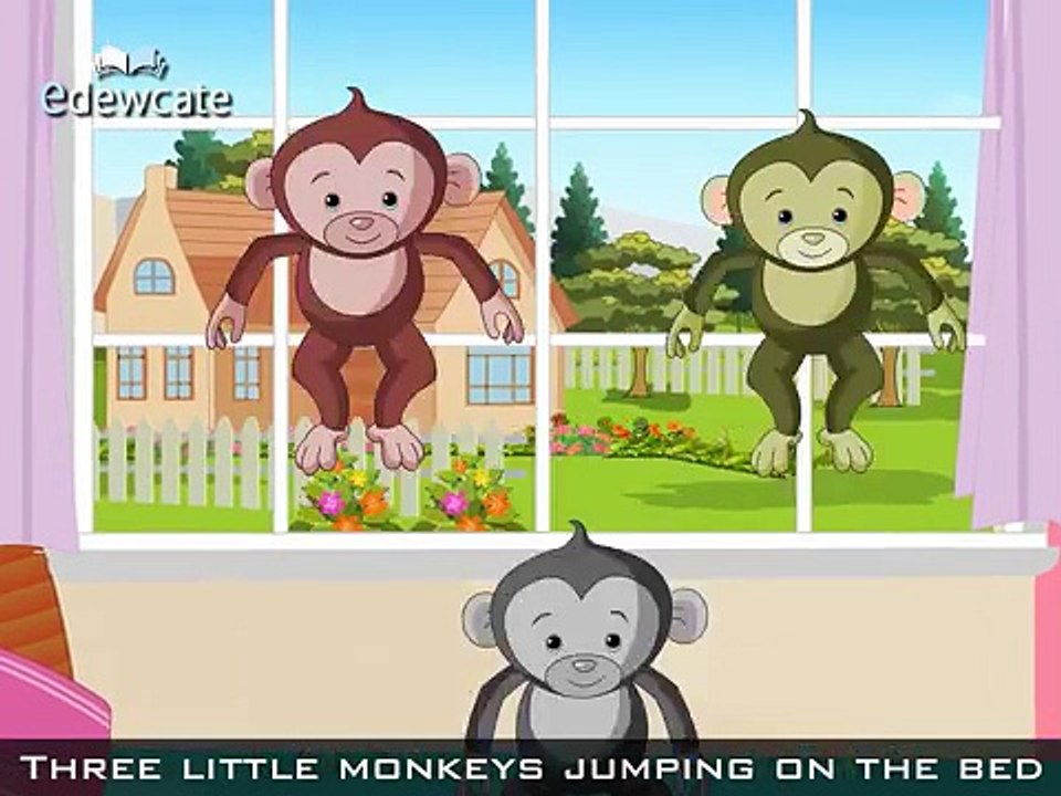 Edewcate english rhymes - Five Little Monkeys Jumping on the Bed