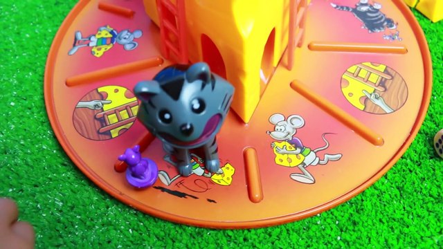Kids Challenge CAT & MOUSE Game! Surprise Toys Easter Eggs Blind Bags Family Fun Game Night