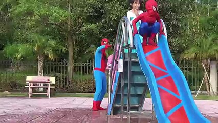 Baby Play Swimming Pool Spiderman Baby vs Frozen Elsa Joker Fun Superhero pinks spidergirl