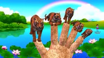 Tiger Cartoon Singing Finger Family And Row Row Row Your Boat Children Nursery Rhymes