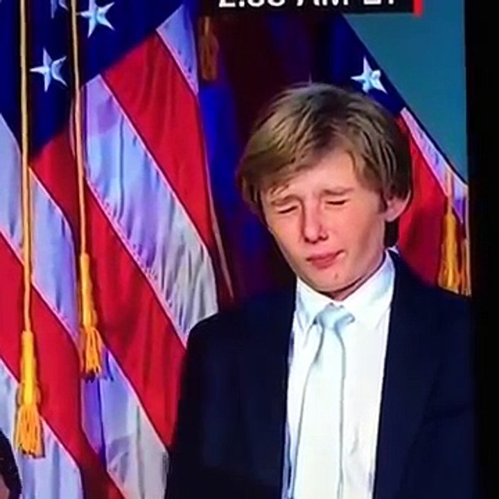 Trump's son Barron Trump is gong to sleep