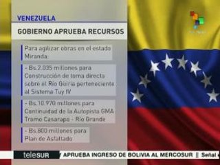 Venezuela: Gob. aprueba recursos para agilizar obras en Miranda