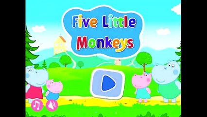 Пеппа Пять маленьких обезьянок прыгают на кровати Peppa Five little monkeys jumping on the bed
