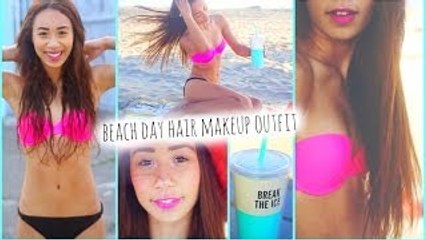 Get Ready With Me! Beach Hair Makeup Outfit + Essentials