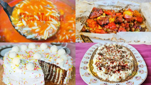 Menü 9 | Kıymalı Arpa Şehriye Çorbası, Kağıt Kebabı, Yoğurtlu Patlıcan Salatası, Bisküvili Yaş Pasta