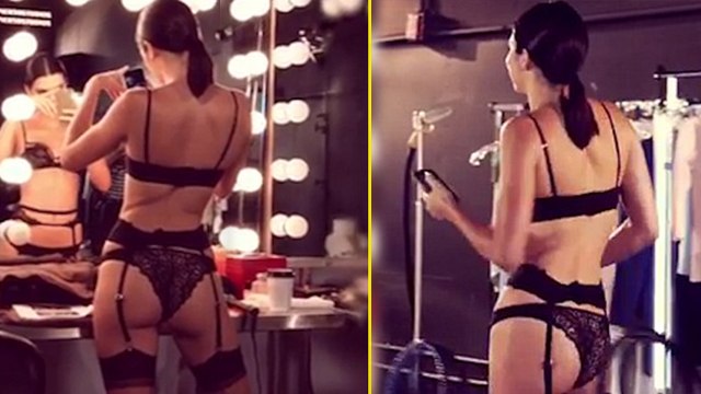 Kendall Jenner Stripdown in Underwear for La Perla shoot