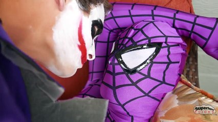 Crazy Joker vs Purple Spiderman vs Zombie Monkey Gorilla in Real Life Superhero Movie