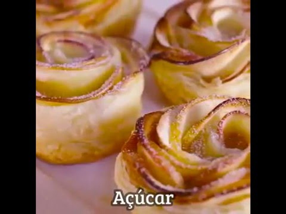 Flor de maçã com massa folhada