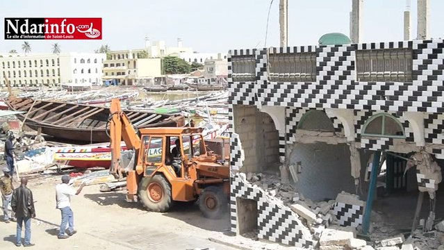 La démolition des 2 mosquées de Guet Ndar en direct