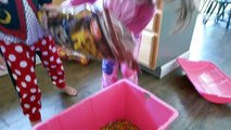 Bad Baby Twins Kate & Lilly Food Fight in Real Life, Giant Cereal Bowl, Grocery Store Disaster!