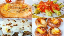 Menü 19 | Peynirli Büzme Börek, Fırında Kaşarlı Mantar, Domates Soslu Biber Kızartması, Hurmalı Tatlı