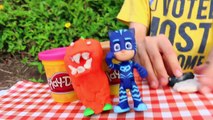 Play Doh PJ MASKS DIY Halloween Costumes MAKEOVERS Superhero Family Channel