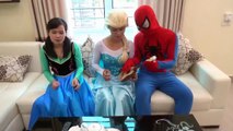 Frozen Elsas POOL SURPRISE ! Spiderman Maleficent Pink Spidergirl Joker! Funny Superhero Video