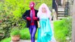 Pocahontas Transformation in Pink Frozen! Spiderman Wedding Proposal! Superhero Fun in Real Life