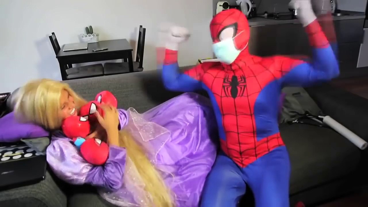 PREGNANT RAPUNZEL vs DOCTOR vs BAD BABY JOKER w/ Spiderman & Pregnant Frozen Elsa - Superhero Movie