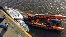 Sauvetage d'un bateau à Trouville