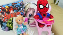 Frozen Baby Elsa Bad Baby Spiderman Kidnapped w Pink Spidergirl Nursery vs Maleficent